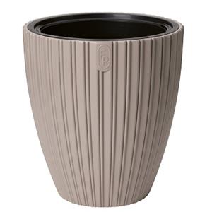 Form Plastic Plantenpot/bloempot Mika - kunststof - taupe - D30 x H32 cm - met binnenpot -