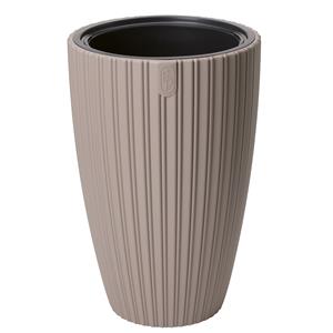 Form Plastic Plantenpot/bloempot Mika - kunststof - taupe - D30 x H48 cm - met binnenpot -