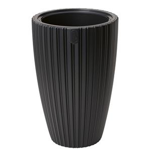 Form Plastic Plantenpot/bloempot Mika - kunststof - zwart - D30 x H48 cm - met binnenpot -