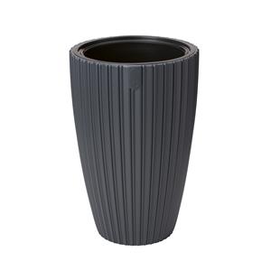 Form Plastic Plantenpot/bloempot Mika - kunststof - antraciet - D40 x H58 cm - met binnenpot -