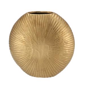 DK Design Bloemenvaas Nordic design model plat - goud - 23 x 7 cm - moderne vaas -