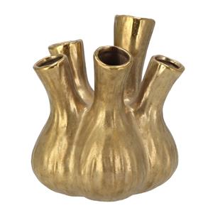 DK Design Bloemenvaas Aglio - tulpenvaas - goud mat - D17 x H20 cm -