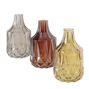 Boltze Home Vaas Canto Glas H13,5 Cm Geel/bruin/grijs Ook Kandelaar