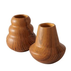 Boltze Home Vaas Wilhelmy H10,5cm Dolomiet Hout-look Bruin