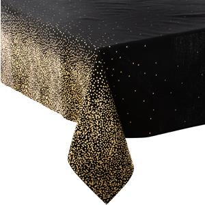 Feeric lights & Christmas Kerst tafelkleed - zwart/goud - x 360 cm -