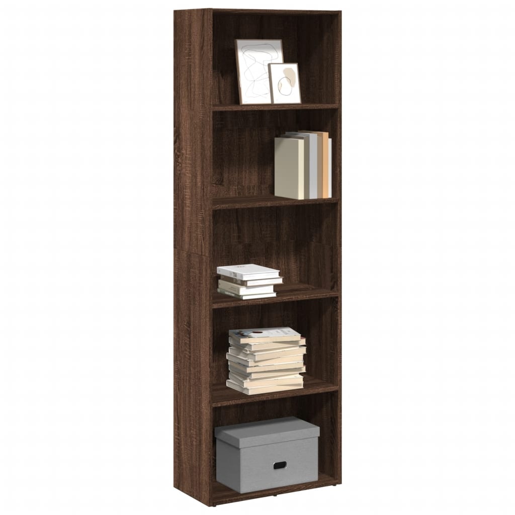 vidaXL Boekenkast 60x30x189 cm bewerkt hout bruin eikenkleurig