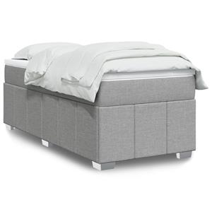 VidaXL Boxspring met matras stof lichtgrijs 80x200 cm