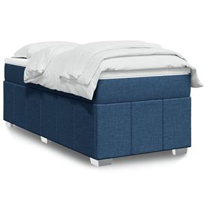 VidaXL Boxspring met matras stof blauw 80x200 cm