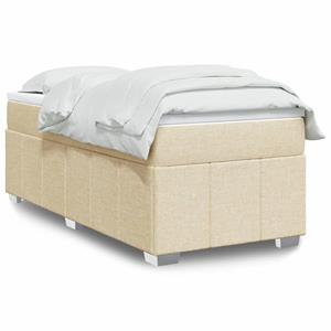 VidaXL Boxspring met matras stof crèmekleurig 90x200 cm