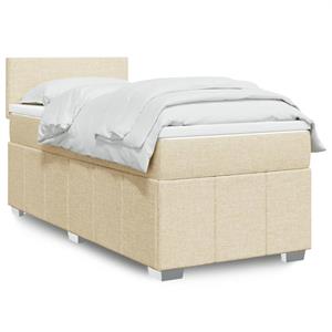 VidaXL Boxspring met matras stof crèmekleurig 80x200 cm