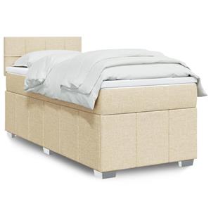 VidaXL Boxspring met matras stof crèmekleurig 80x200 cm