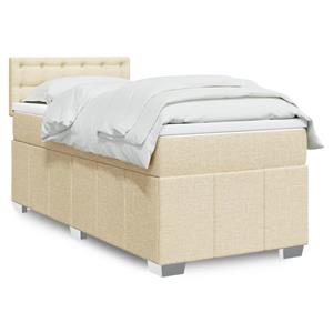 VidaXL Boxspring met matras stof crèmekleurig 80x200 cm