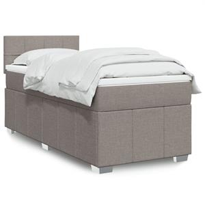 VidaXL Boxspring met matras stof taupe 90x200 cm