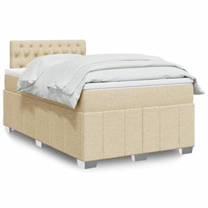 VidaXL Boxspring met matras stof crèmekleurig 120x190 cm