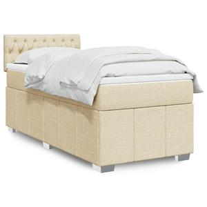 VidaXL Boxspring met matras stof crèmekleurig 90x190 cm