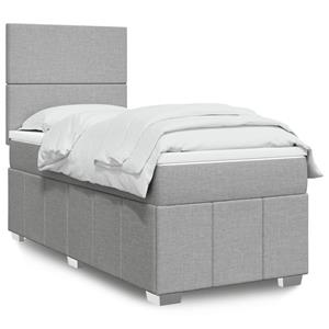 VidaXL Boxspring met matras stof lichtgrijs 90x190 cm