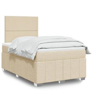 VidaXL Boxspring met matras stof crèmekleurig 120x190 cm