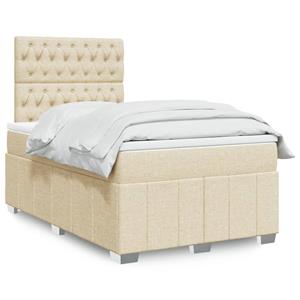 VidaXL Boxspring met matras stof crèmekleurig 120x190 cm