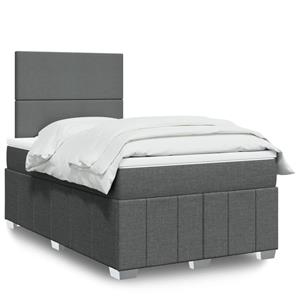 VidaXL Boxspring met matras stof donkergrijs 120x190 cm