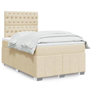 VidaXL Boxspring met matras stof crèmekleurig 120x190 cm