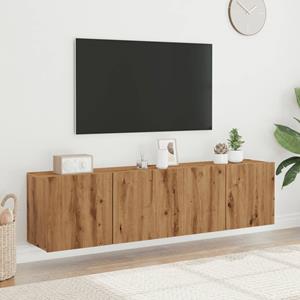 VidaXL Tv-meubels 2 st wandgemonteerd 80x30x41cm artisanaal eikenkleur