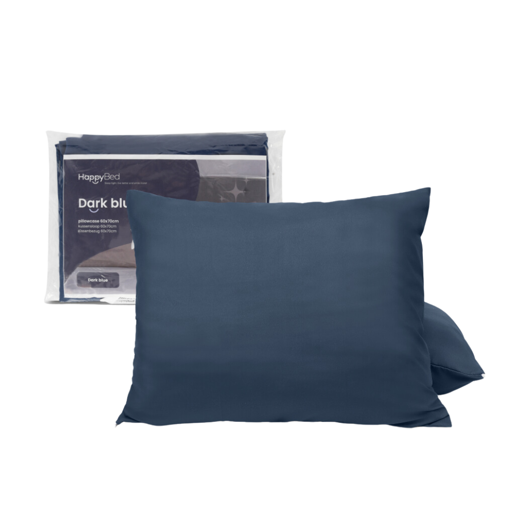 HappyBed | Donkerblauw kussensloop set 2 stuks - 60x70cm - 100% Microvezel