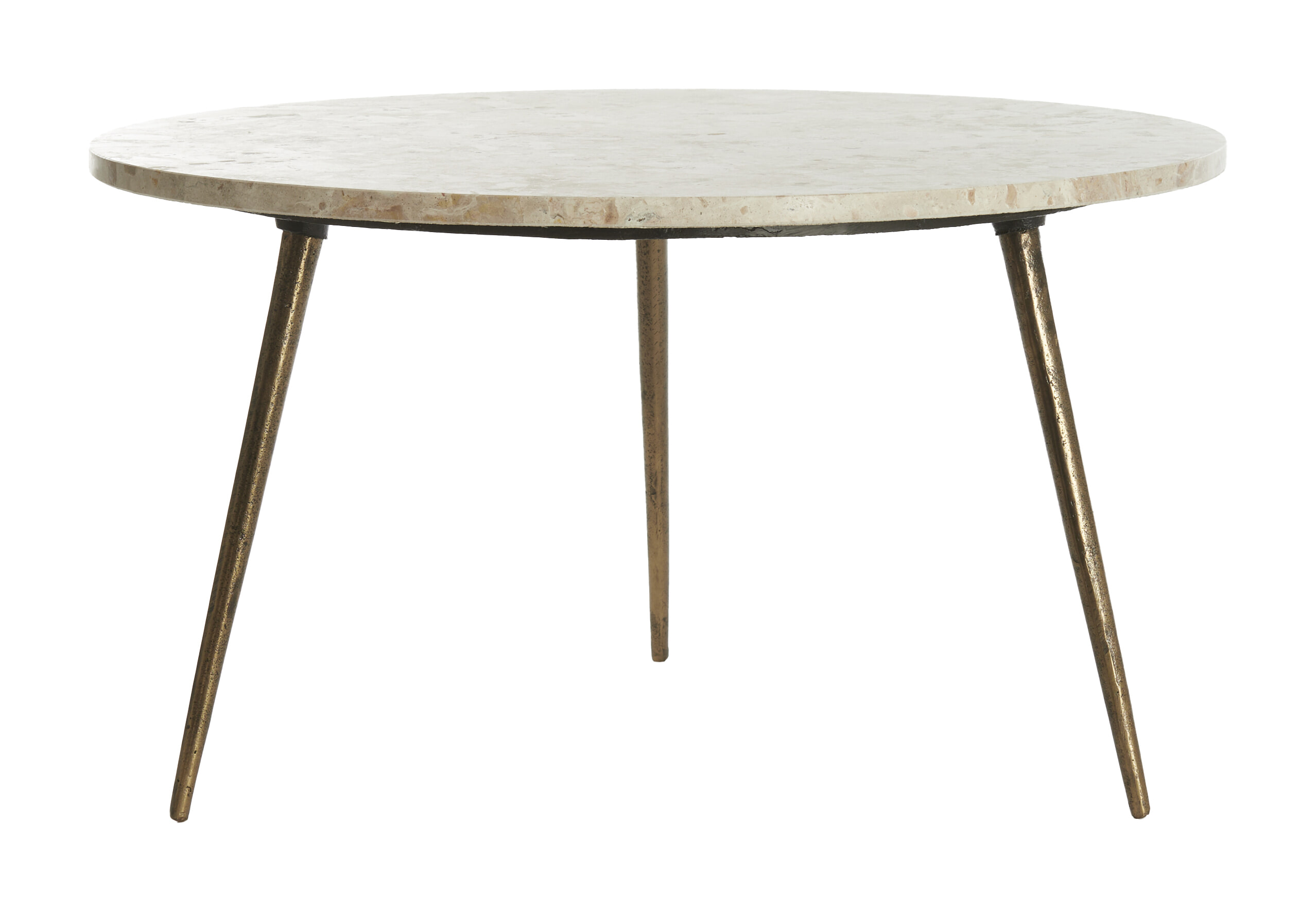 Light & Living Ronde Bijzettafel Zeca Marmer, 67cm - Taupe