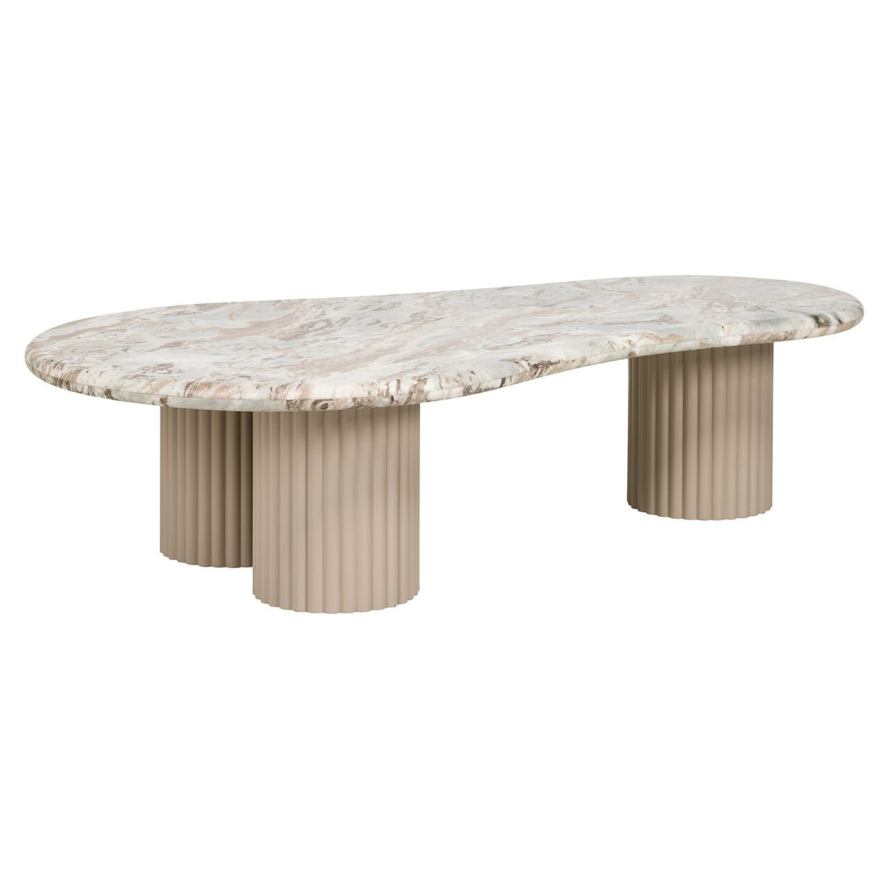 Richmond Interiors Richmond Organische Salontafel Coronel Marmer, 150 x 80cm - Beige