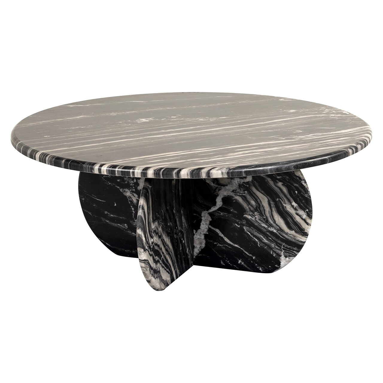 Richmond Interiors Richmond Ronde Salontafel Bancroft Marmer, 90cm - Zwart