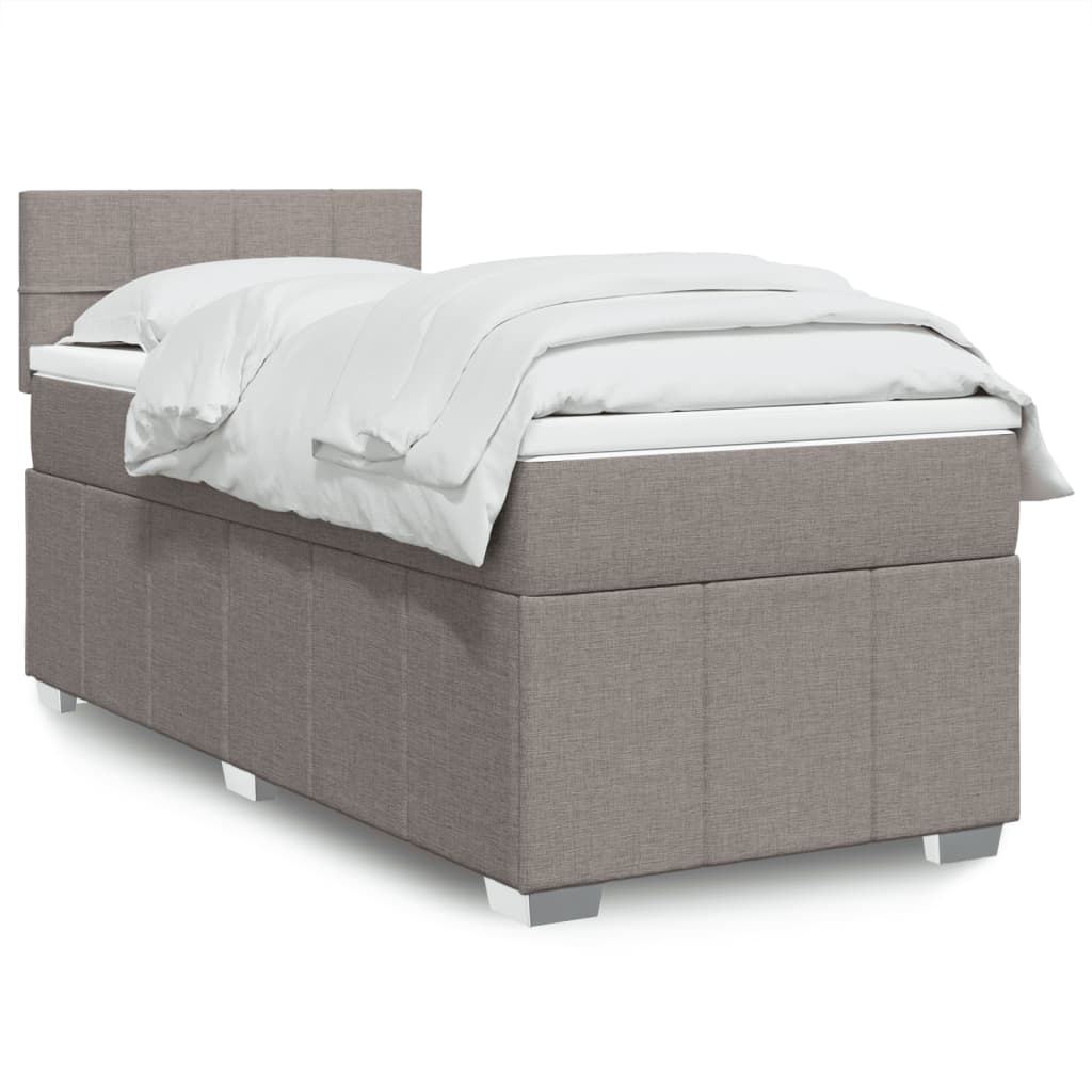 VidaXL Boxspring met matras stof taupe 100x200 cm