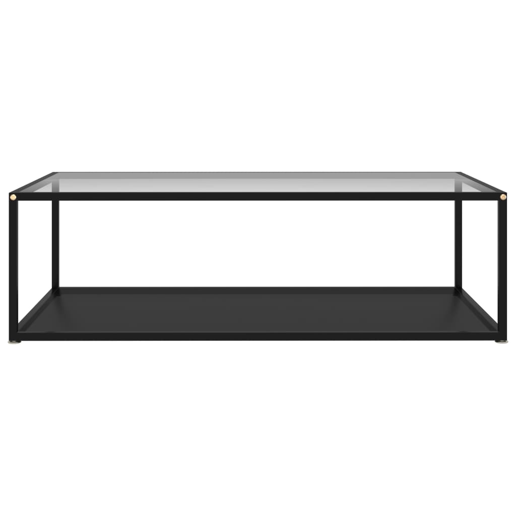 vidaXL Salontafel 120x60x35 cm gehard glas transparant en zwart