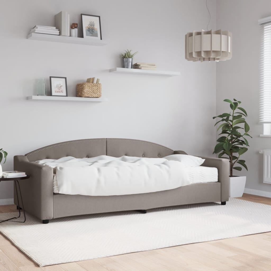 VidaXL Slaapbank met matras 90x200 cm stof taupe