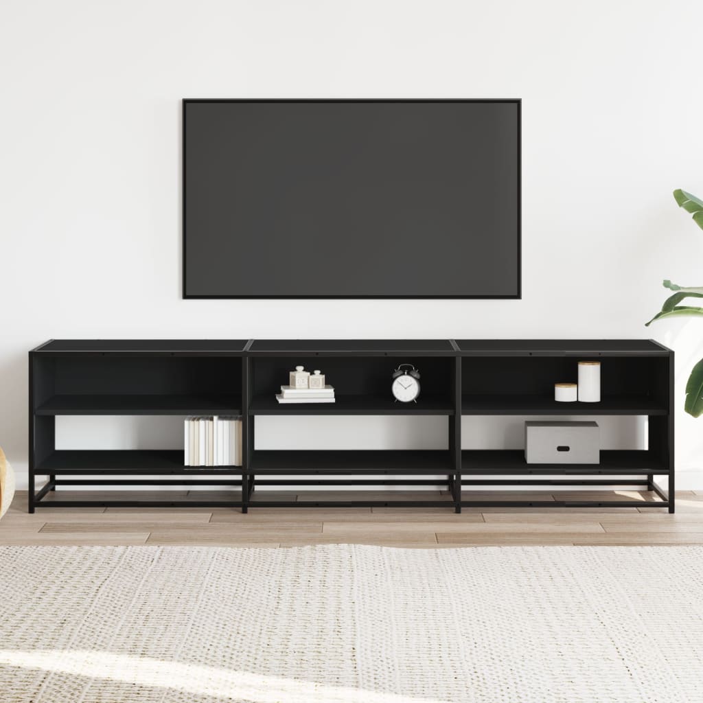 vidaXL Tv-meubel 180x40x46 cm bewerkt hout zwart