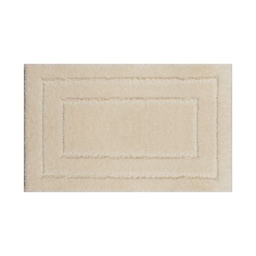 Muratap Badmat - Soft Fluffy - Creme - Rechthoek Motief - 80x50 Cm - Hoogpolig - Anti Slip Toiletmat