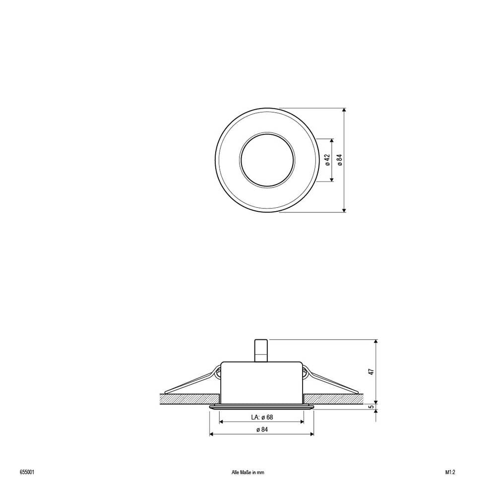 EVN 655001 655001 Inbouwring Halogeen Zonder 50 W Wit