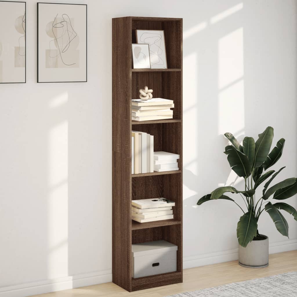 vidaXL Boekenkast 40x24x176 cm bewerkt hout bruin eikenkleurig