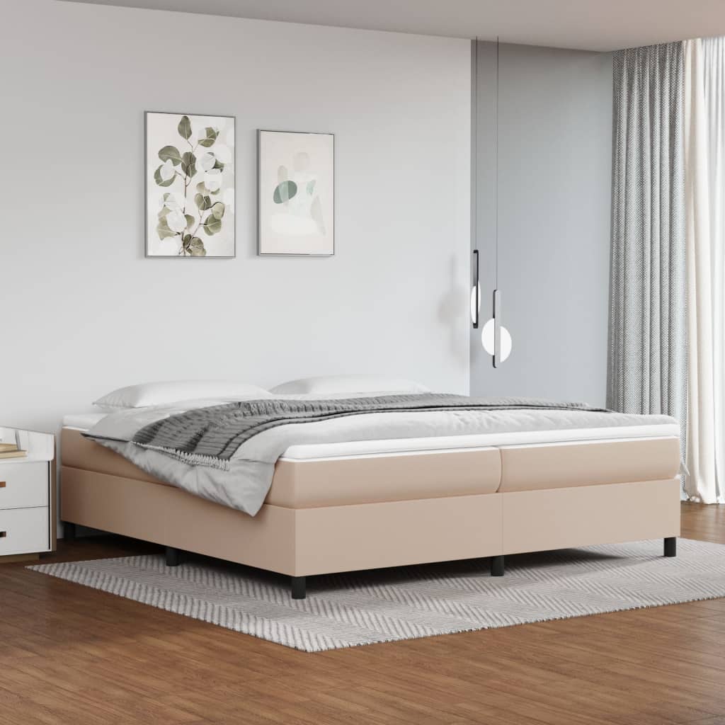 VidaXL Bedframe kunstleer cappuccinokleurig 200x200 cm