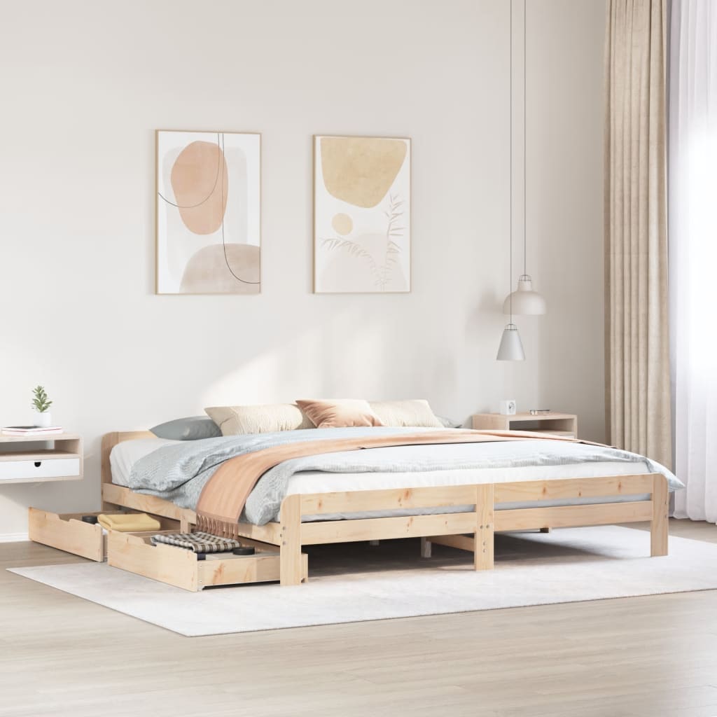 VidaXL Bedframe zonder matras massief grenenhout 200x200 cm