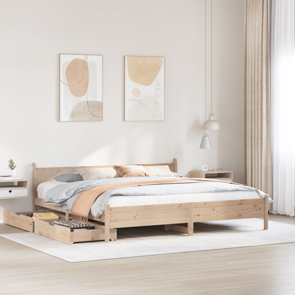 VidaXL Bedframe zonder matras massief grenenhout 200x200 cm