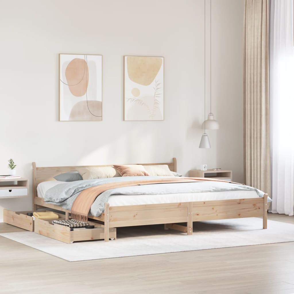 VidaXL Bedframe zonder matras massief grenenhout 180x200 cm