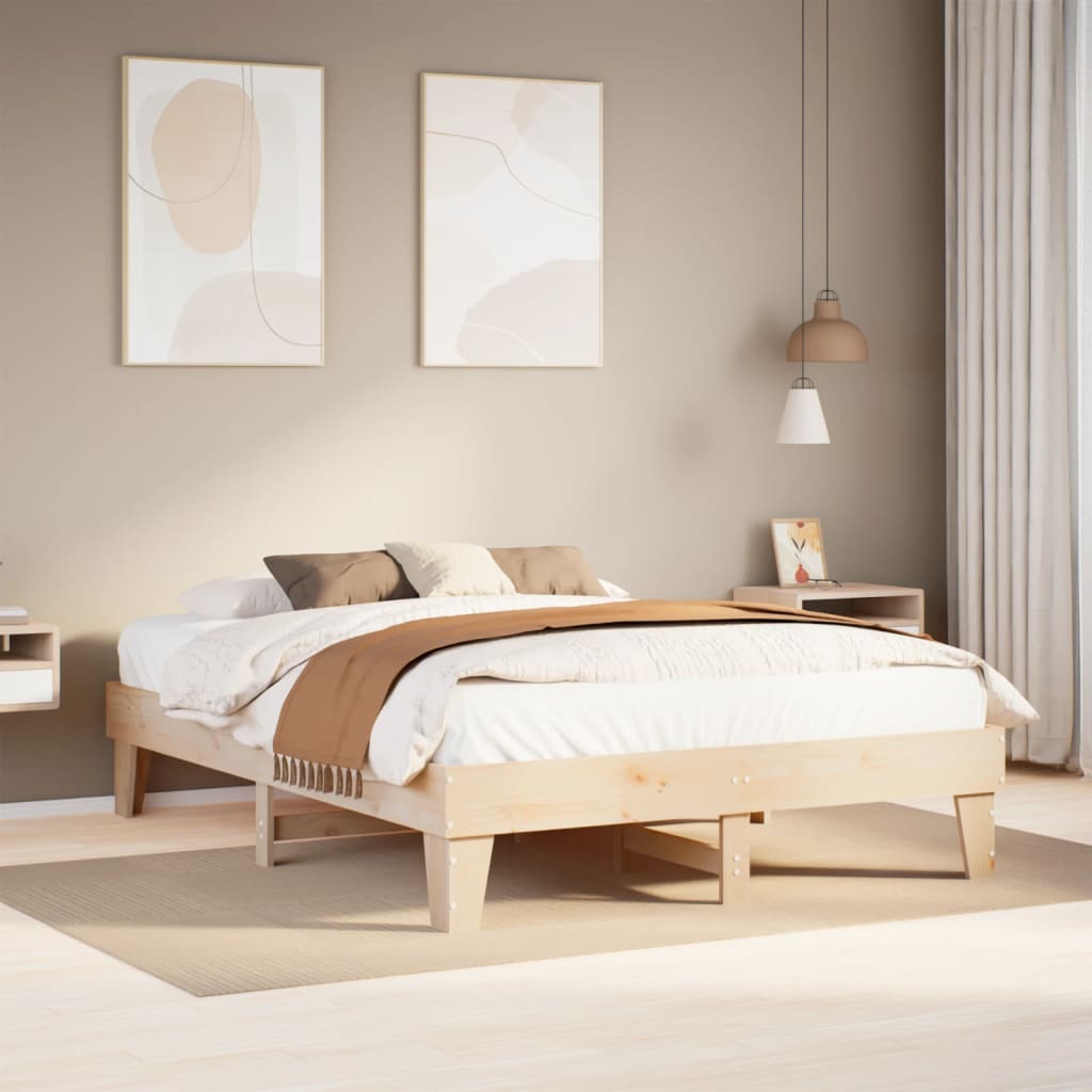 VidaXL Bedframe zonder matras massief grenenhout 160x200 cm