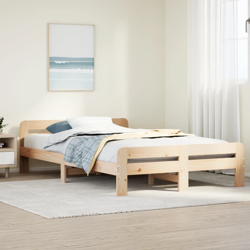 VidaXL Bedframe zonder matras massief grenenhout 120x190 cm