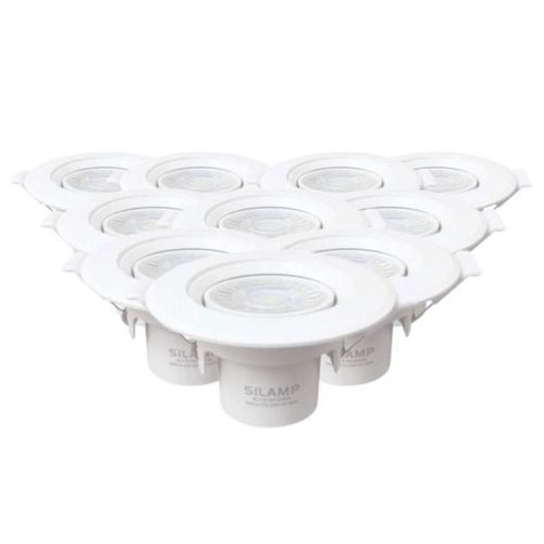 SILAMP Ronde Witte Verstelbare Ledinbouwspot 8w (10 Stuks) Wit Inbouw A+