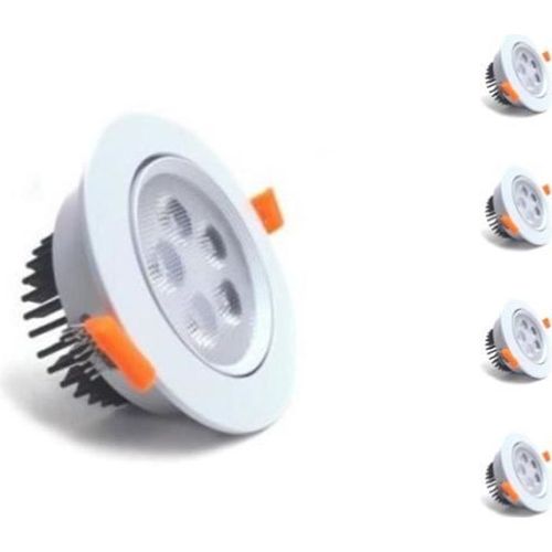 SILAMP Ronde Led Inbouwspot 5w 80° Verstelbaar (5 Stuks) Wit Inbouw Klassiek