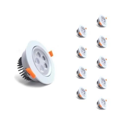 SILAMP Ronde Led-inbouwspot 5w 80° Verstelbaar (10 Stuks) - Warm Wit 2300k - 3500k