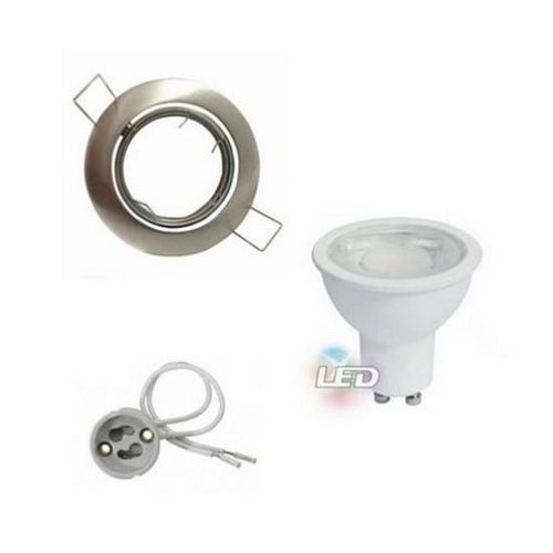 SILAMP Led Spotlight Kit Gu10 Verstelbaar Inbouw 8w Rond Rvs Warm Wit 2300k 3500k