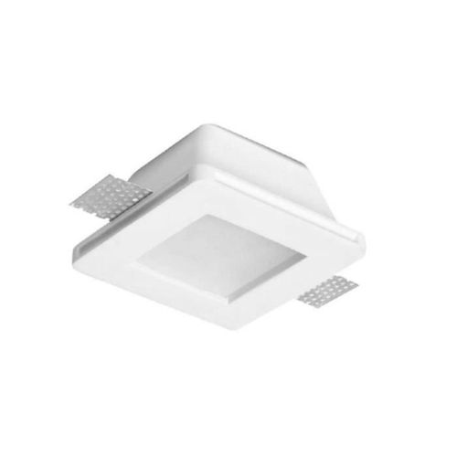 SILAMP Witte Vierkante Gu10 Ledspotsteun Ø120mm + Ondoorzichtig Glas