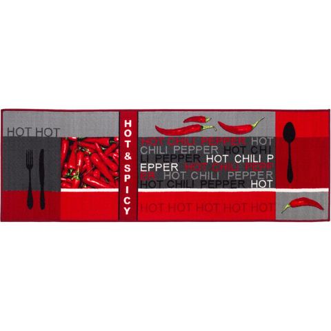 Andiamo Keukenloper Hot Pepper Motief peperoni/chili, met een opschrift, keuken, wasbaar