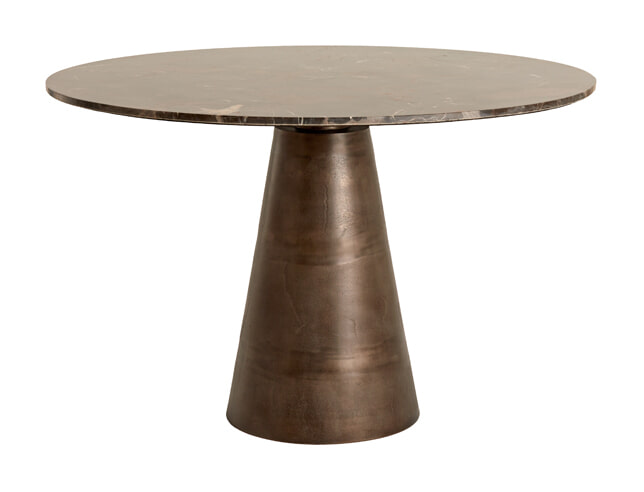 Light & Living Ronde Eettafel Ynez Marmer, 120cm - Bruin