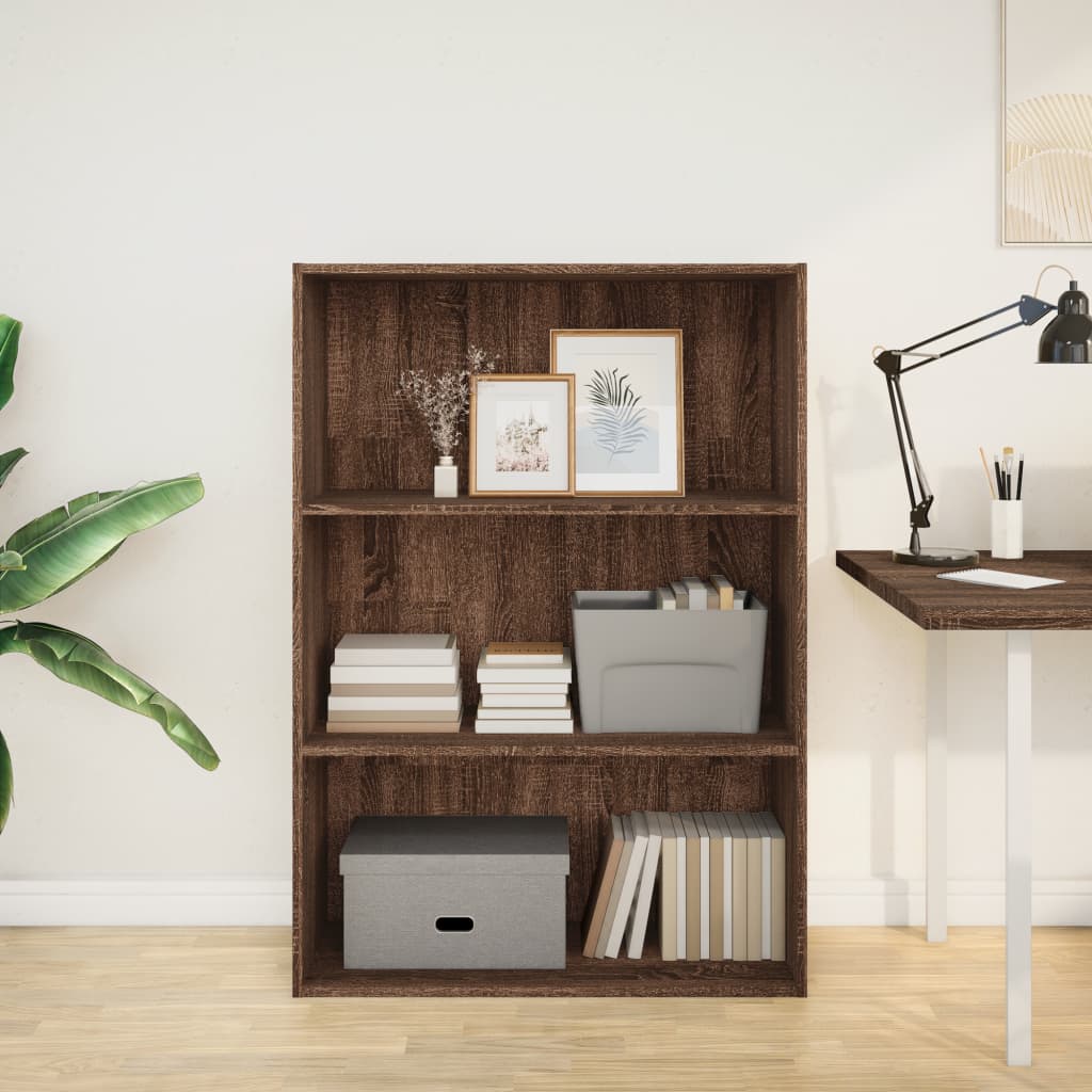 vidaXL Boekenkast 80x30x114 cm bewerkt hout bruin eikenkleurig